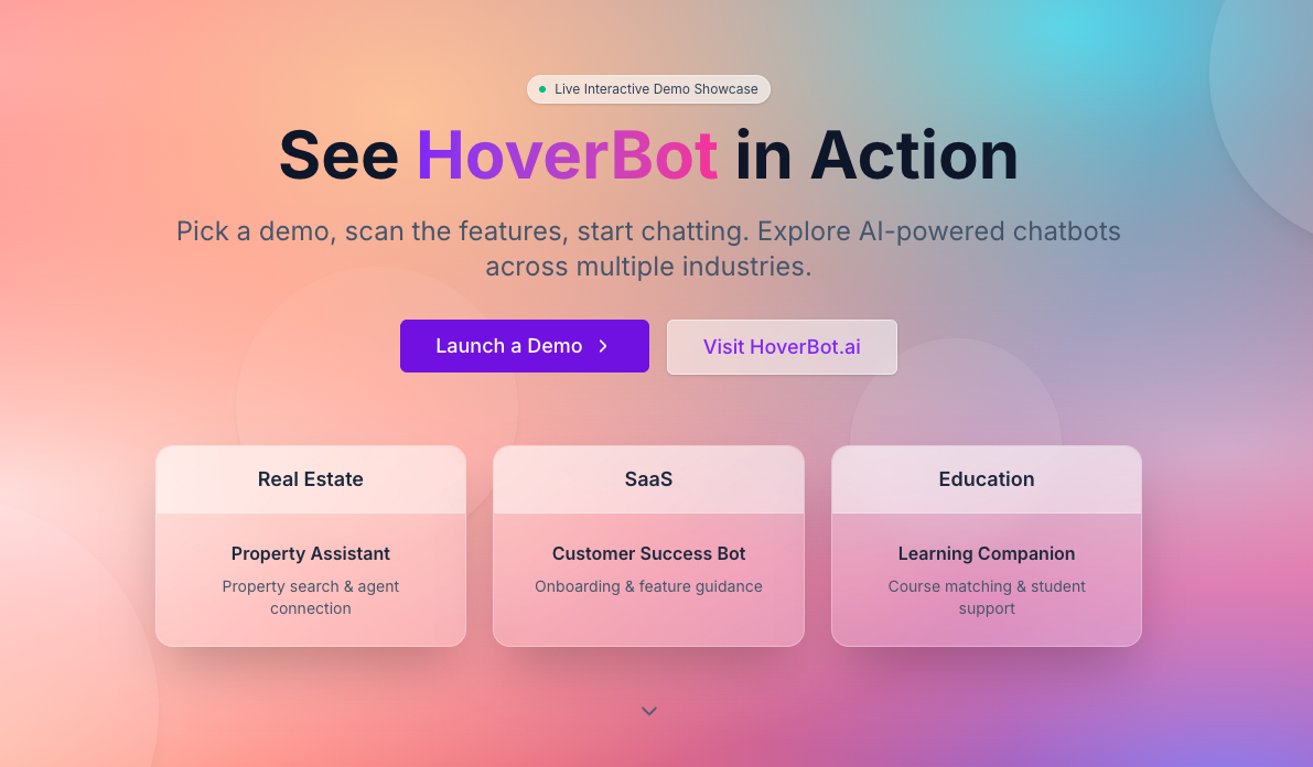HoverBot launches public demo portal with industry showcases